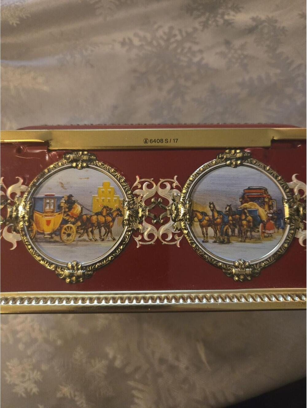 Vintage Klann Quality Western Germany Stagecoach Litho Metal Tin - Picture 3 of 6